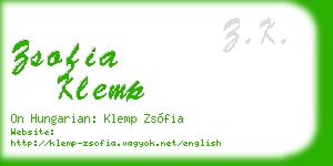 zsofia klemp business card